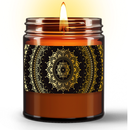 Mandal Natural Wax Candle in Amber Jar (9oz)