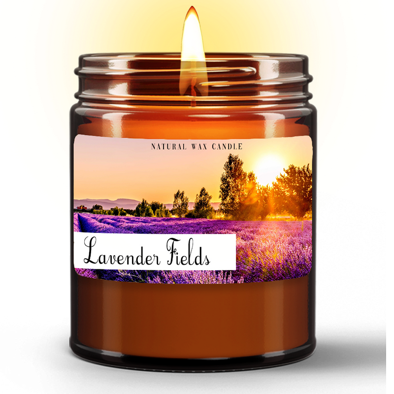 Natural Wax Candle in Amber Jar (9oz) jan