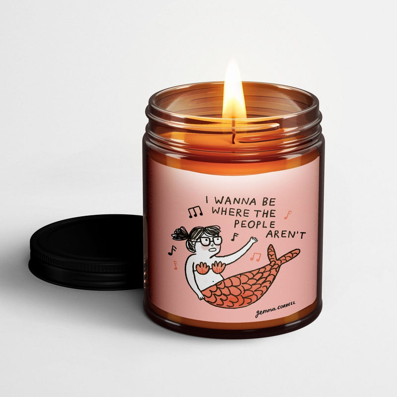 Gemma Correll Scented Candle in Amber Glass Jar: People Aren't - Candlefy