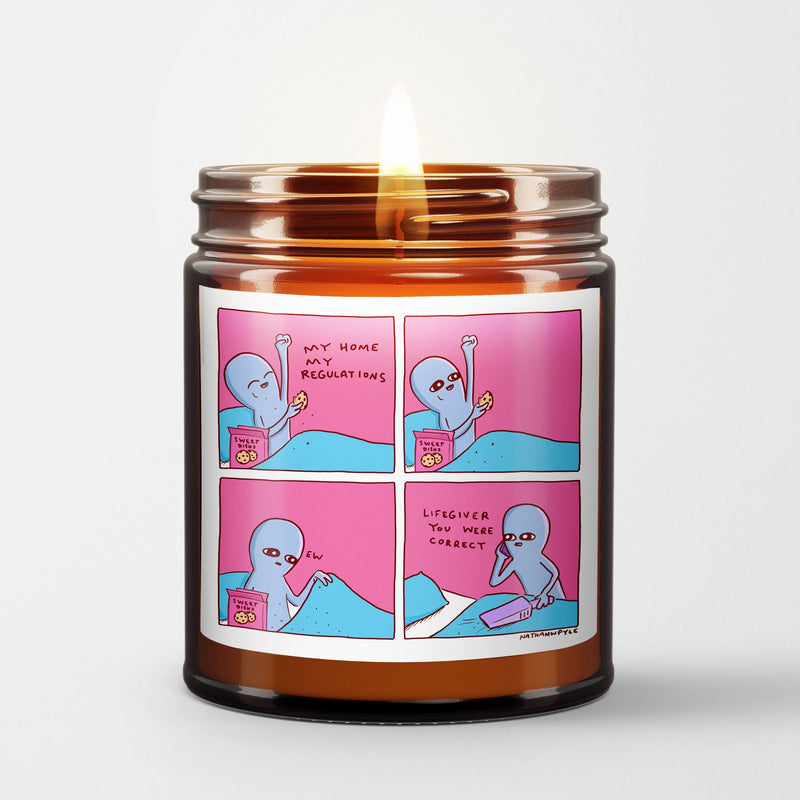 Strange Planet Scented Candle I My Home My Regulations | Nathan W Pyle