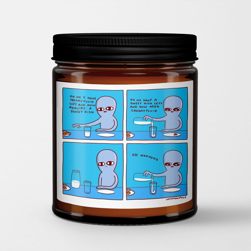 Strange Planet Scented Candle I Oh No I Have Creamy Fluid | Nathan W Pyle