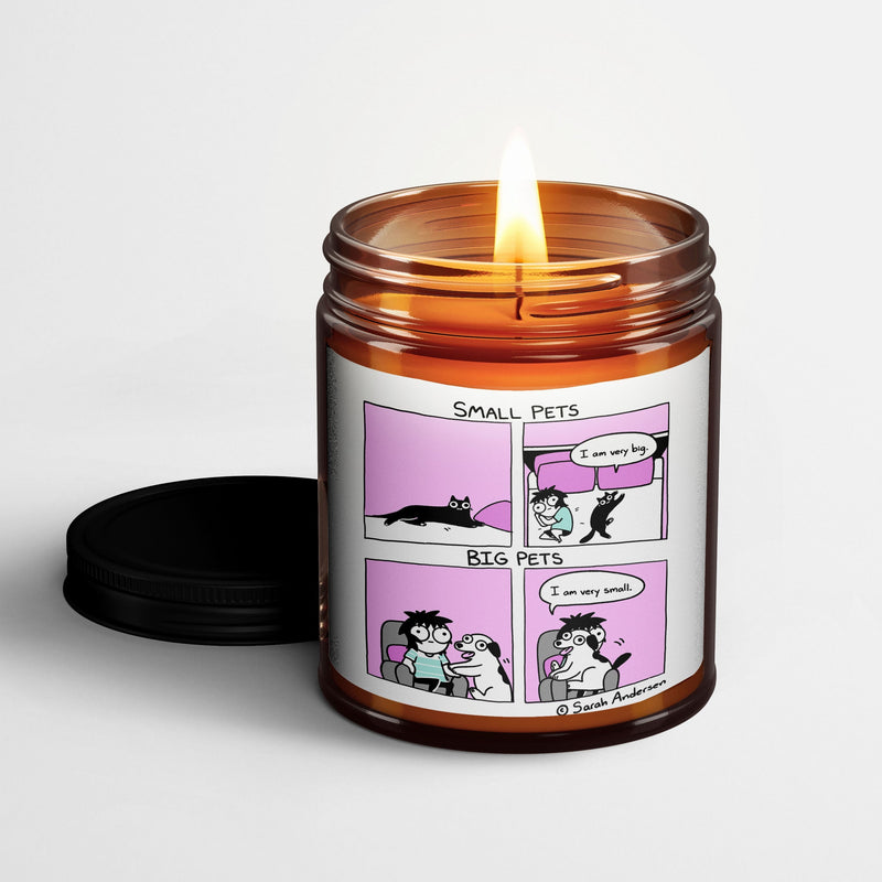 Sarah's Scribbles Scented Candle in Amber Glass Jar | Small Pets Big Pets | Sarah Andersen