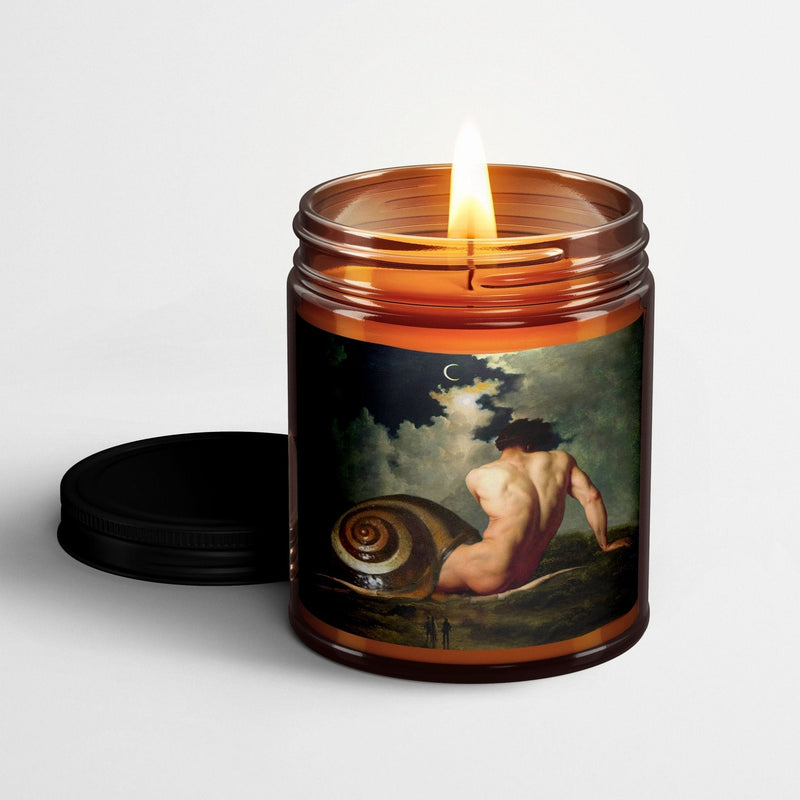 Welder Wings Scented Candle in Amber Glass Jar: Rooting - Candlefy